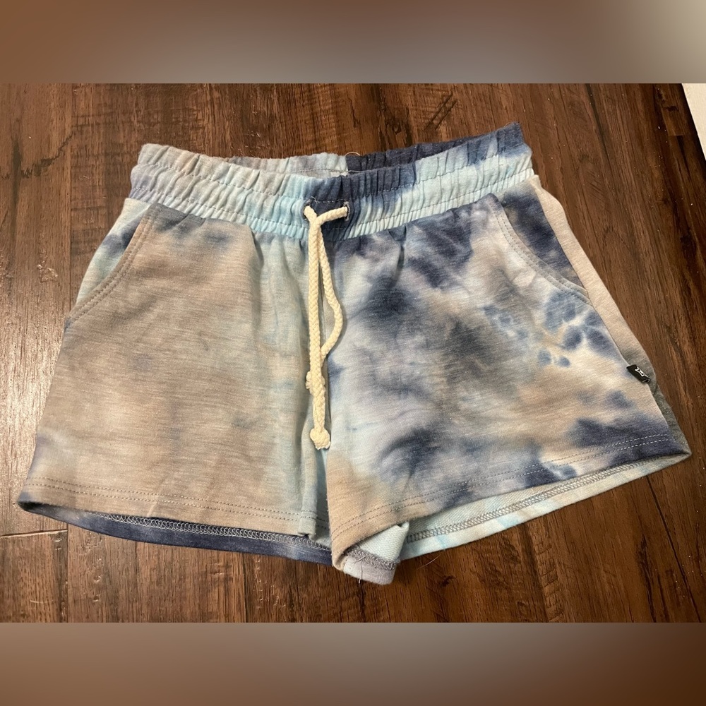 PIXIE LANE GIRLS SHORTS 9/10 EXCELLENT CONDITION TIE DYE BLUE GREY